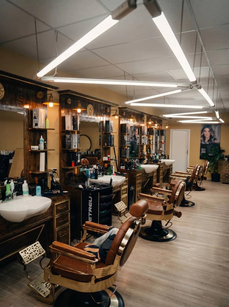 Arbeitsplätze und Barberstühle im BarberClub Mido